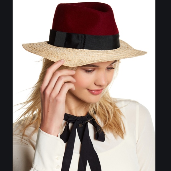 kate spade Accessories - NWT $118 kate spade new york Colorblock Wool Crown Fedora!